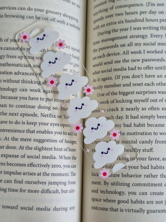 On Clouds Clear Acrylic Bookmark