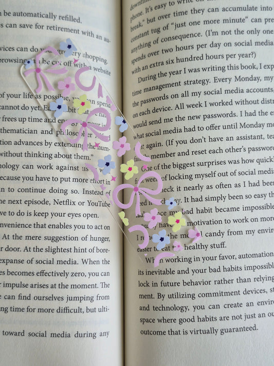 Garden Clear Acrylic Bookmark